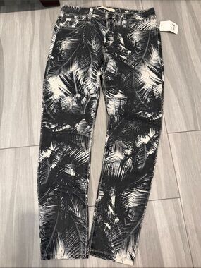 Joe’s Jeans Black & White Palm-Print Jeans